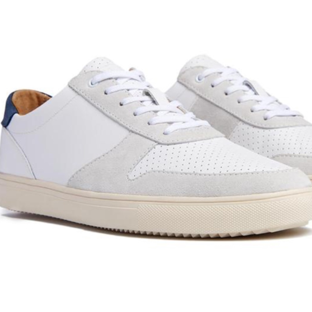 Clae Gregory White Leather/Suede Sneakers 9.5